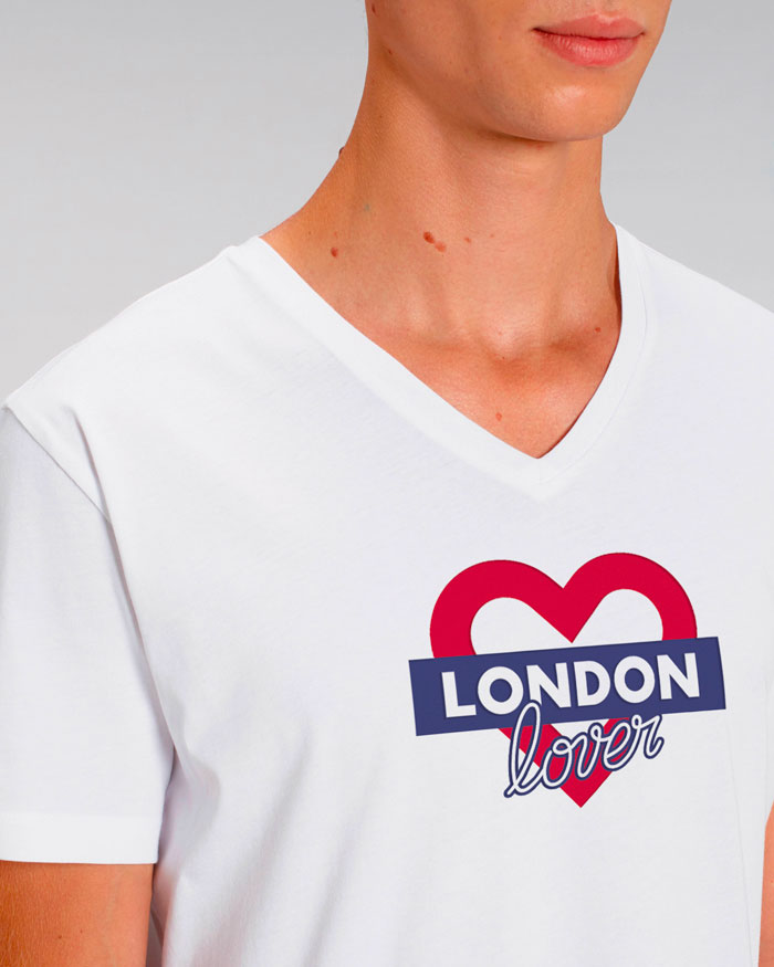 T-shirt-homme-blanc-v-london-love