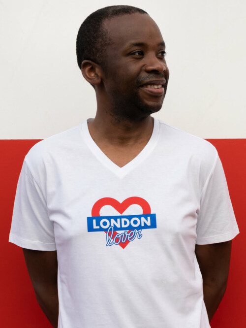 T-shirt-homme-col-v-london-love