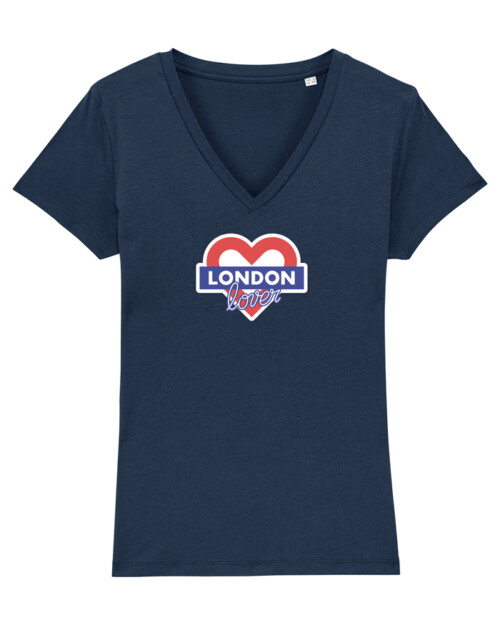 T-shirt-v-femme-bleu-london-love