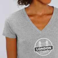 T-shirt-v-gray-woman-tower-bridge